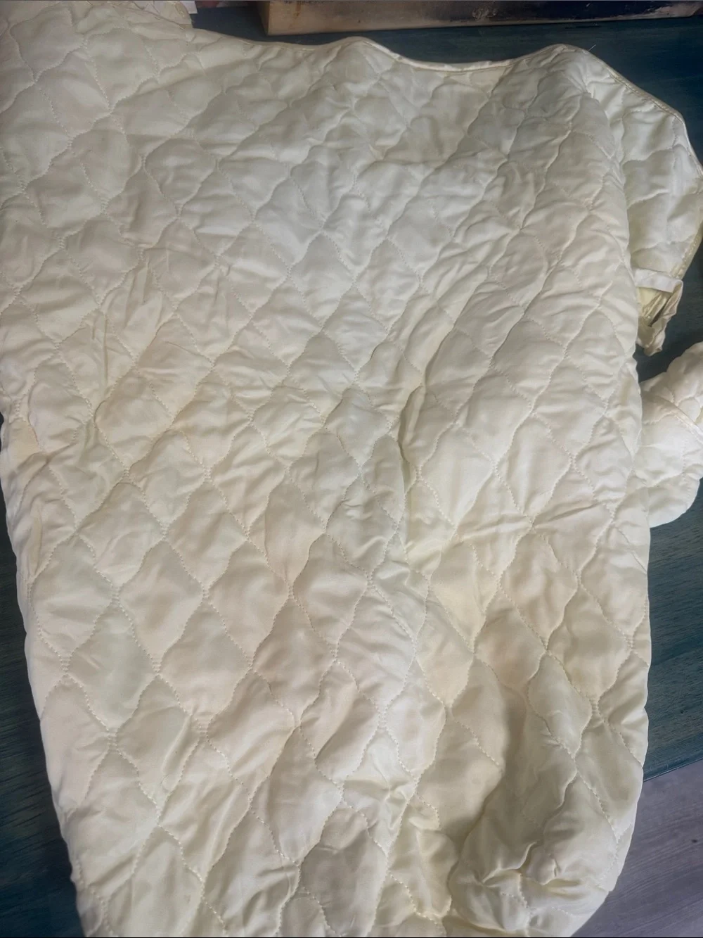 Vintage Cream Quilted Baby Jacket and swaddle